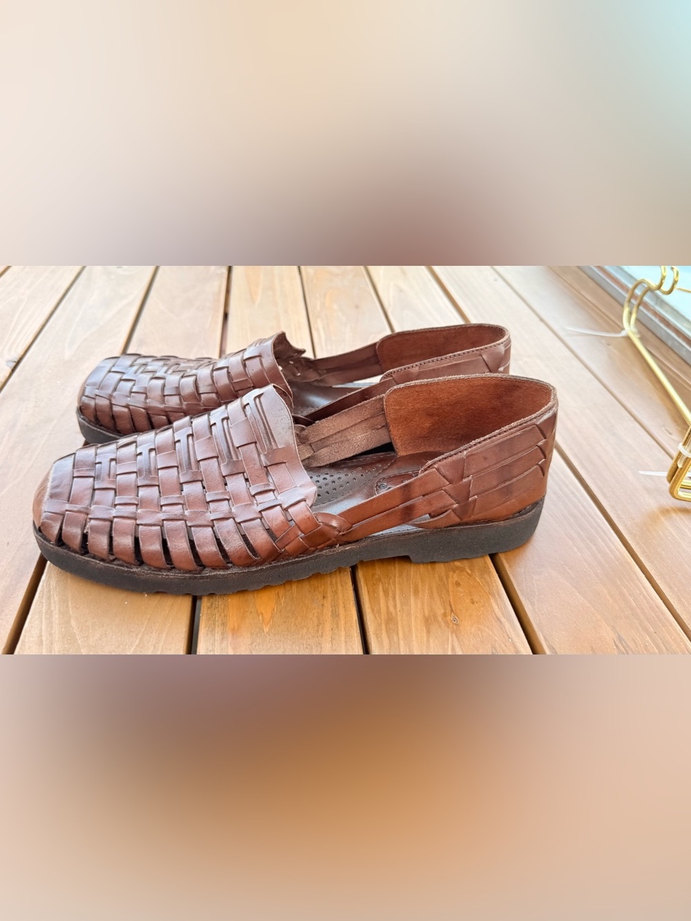 SunSteps Hand Woven Leather Huarache Sandals Loafers Slip-On size 10 - Picture 2 of 6